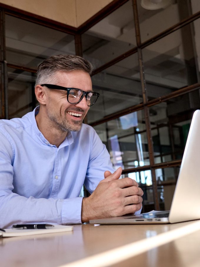 Young professional man laptop